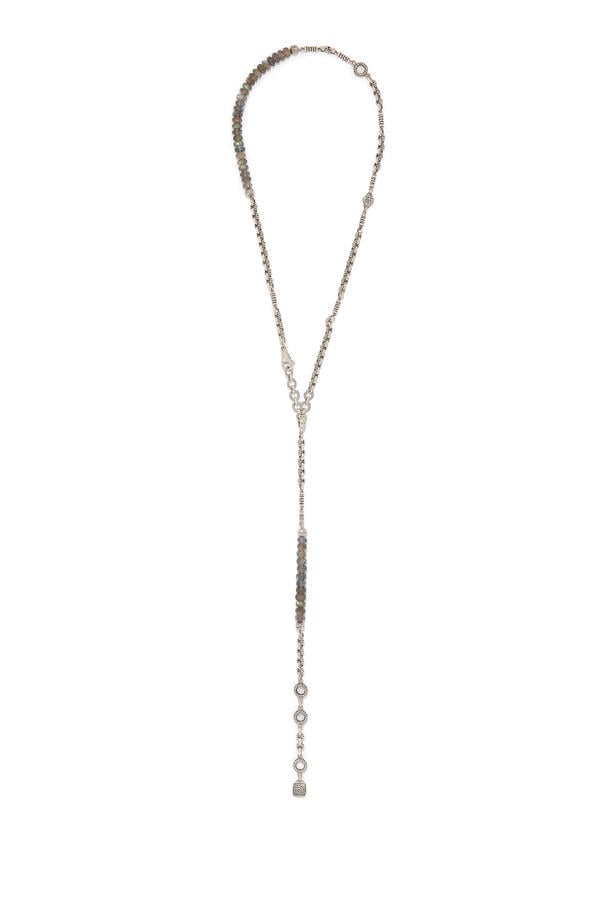 Multi-Way Contentment Necklace, Sterling Silver and Cabouchon Labradorite
