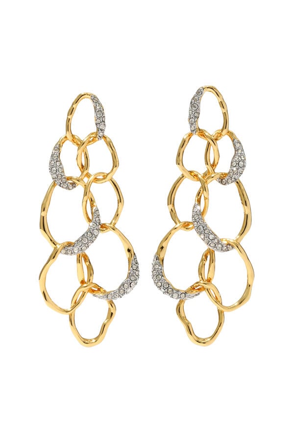 Solanales Crystal Linked Drop Post Earrings