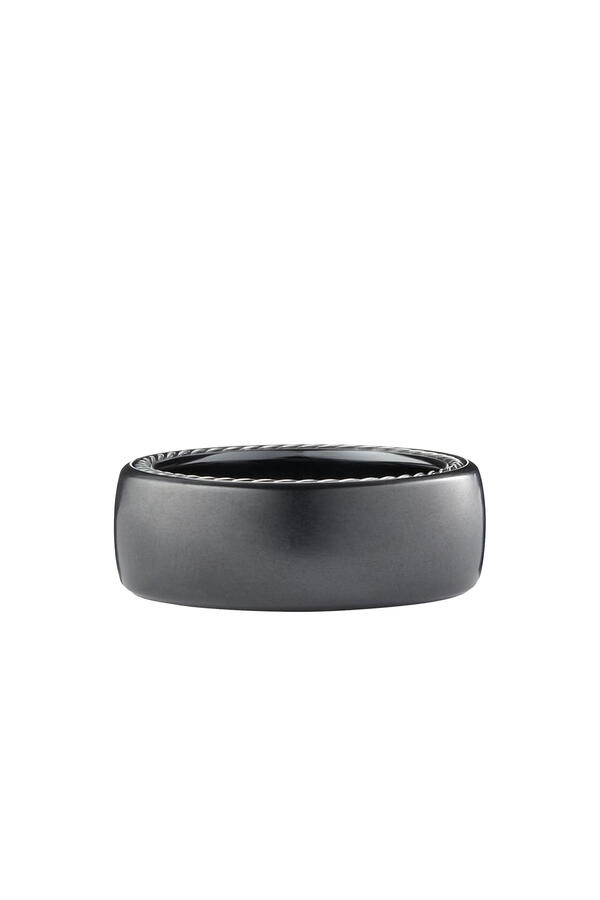 Streamline Band, Black Titanium with Sterling Silver