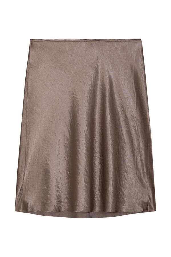Lingerie-Trim Short Satin Slip Skirt