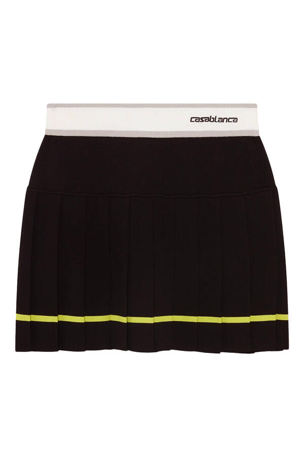  Striped Pleated Skirt