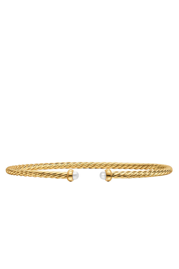 Micro Cablespira® Flex Bracelet, 18k Yellow Gold & Mother of Pearl