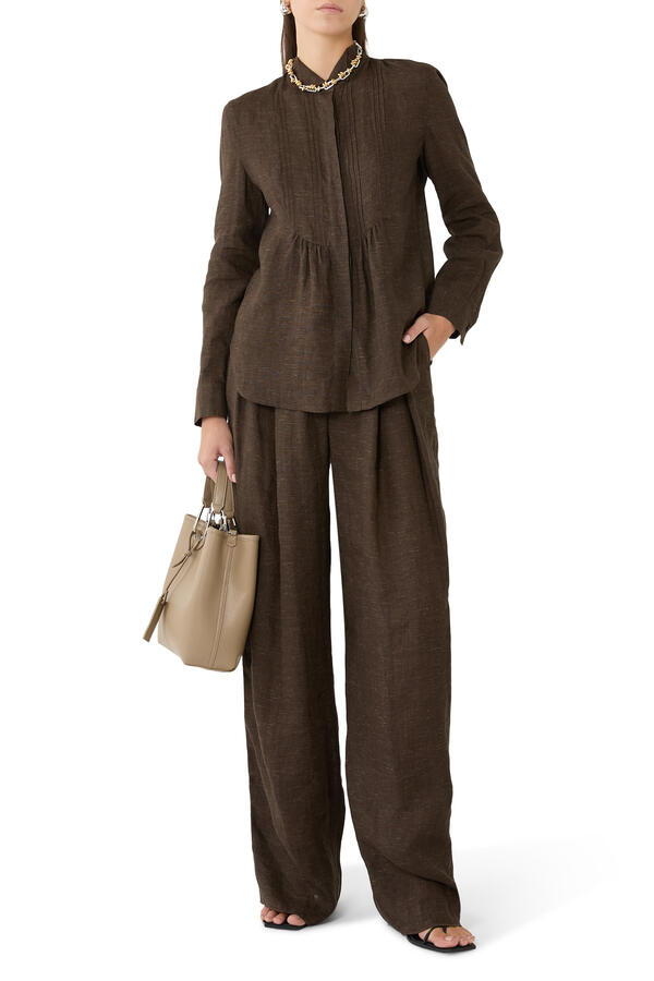  Icon Linen Chambray Shirt with Plastron