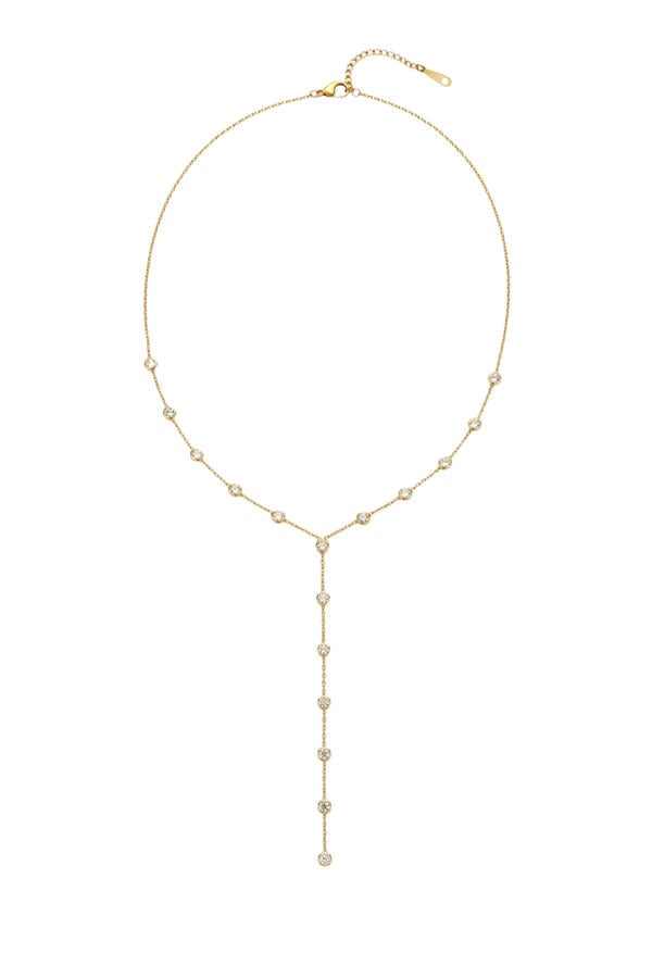 Myra Bezel Drop Lariat Necklace
