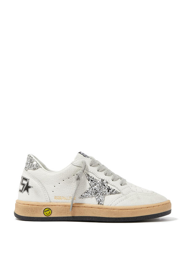 Kids Ball Star Glitter Lace-Up Sneakers