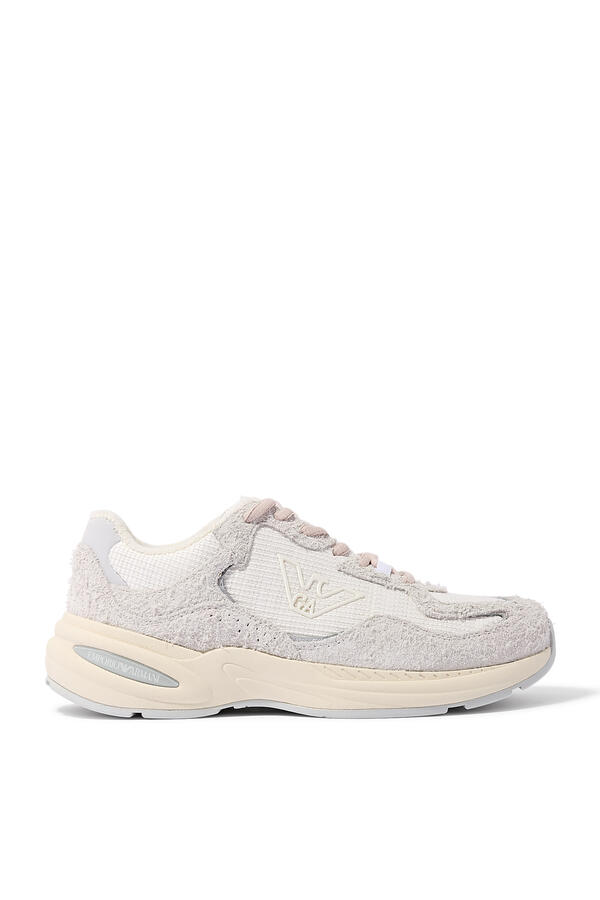 Logo Suede & Mesh Sneakers 