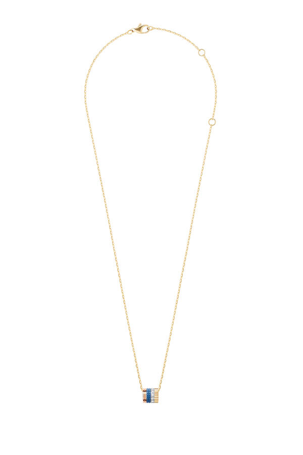 Quatre Blue Edition Pendant, S Motif; 18K Yellow Gold, White Gold , Pink Gold with Diamonds & Ceramic