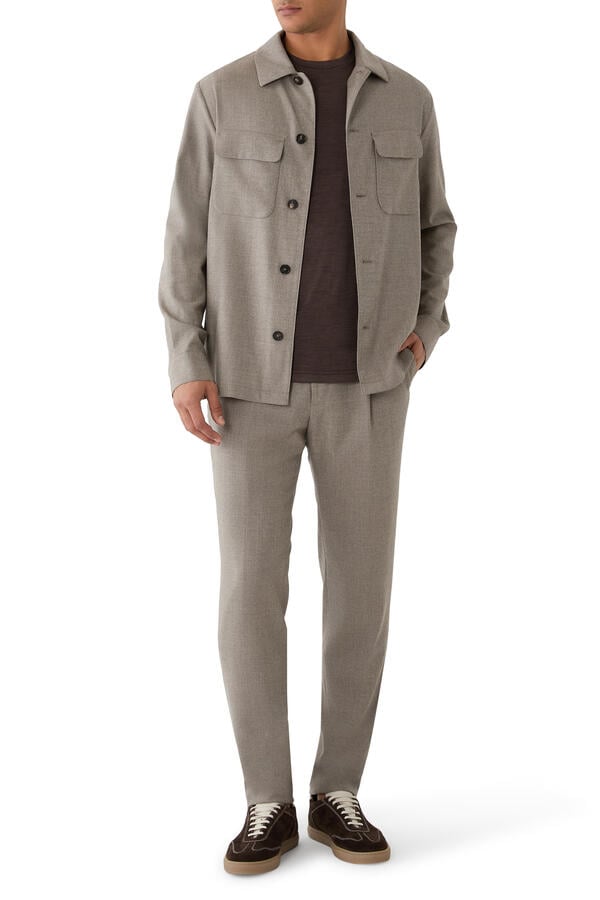Wool & Silk Twill Overshirt