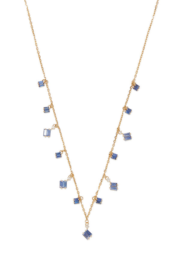 Blue Sapphire Cascade Necklace