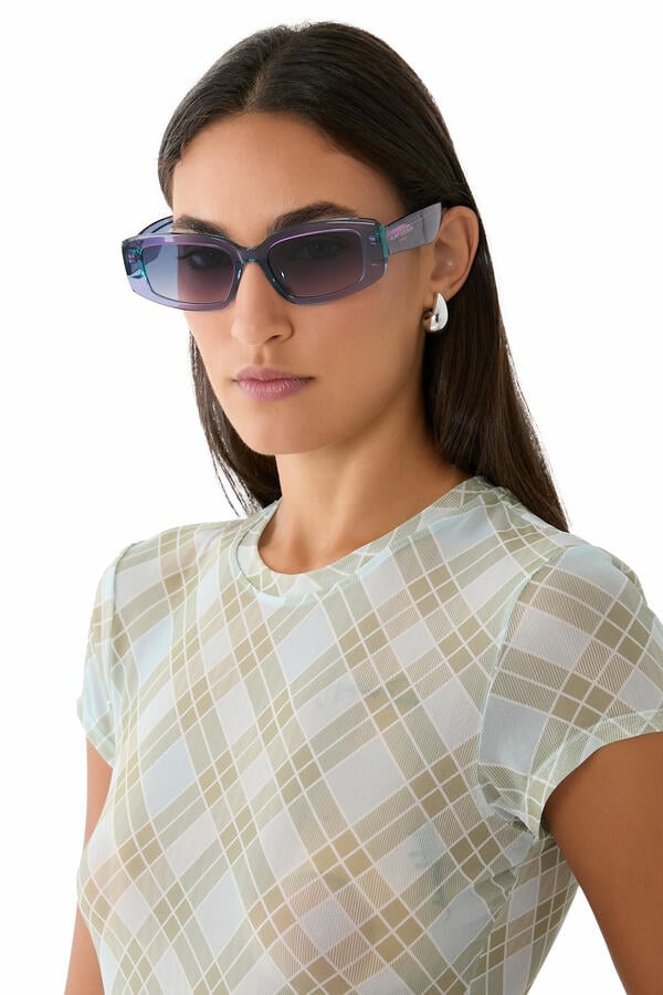 Logo Lettering Rectangle-Frame Sunglasses