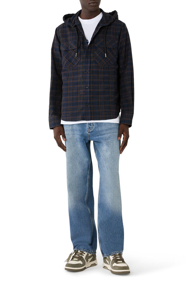 Check Hooded Shirt
