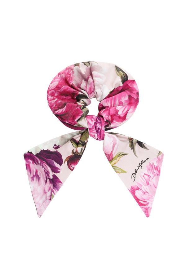 Kids Peony-Print Flannel Scrunchie