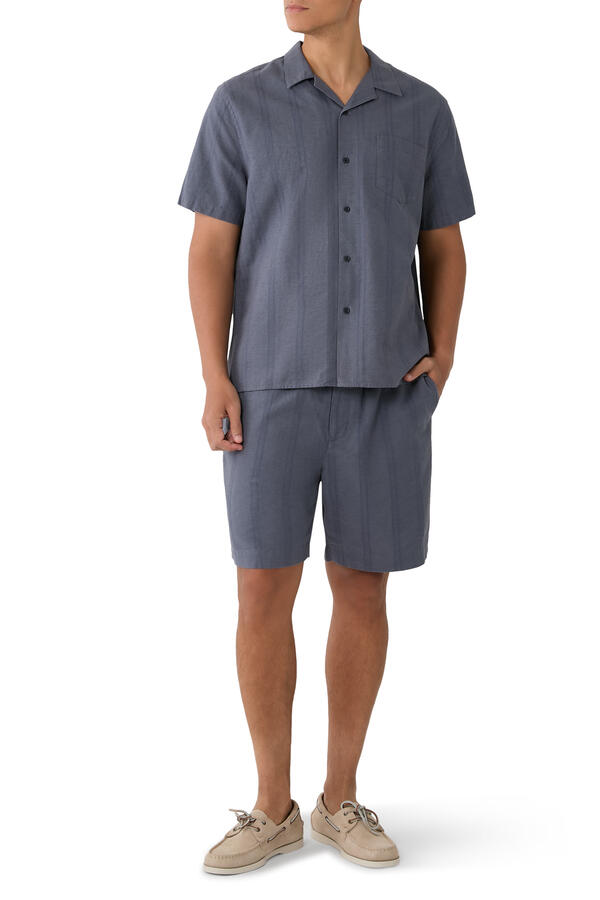 Cove Stripe Cotton-Hemp Shorts