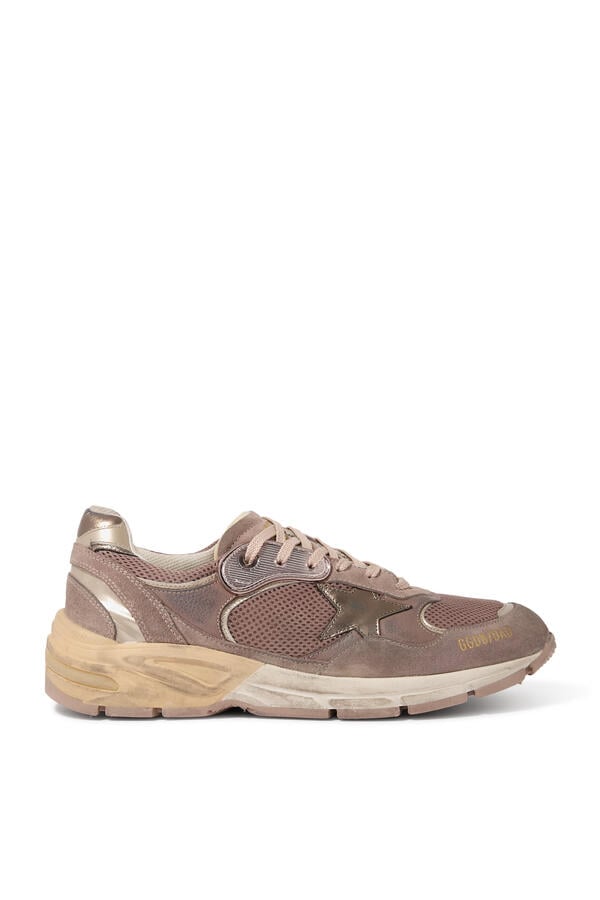 Dad-Star Sneakers in Suede With Laminated Leather Star and Heel Tab