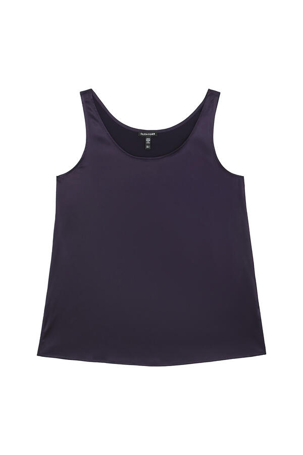 Stretch Silk Charmeuse Scoop Neck Tank