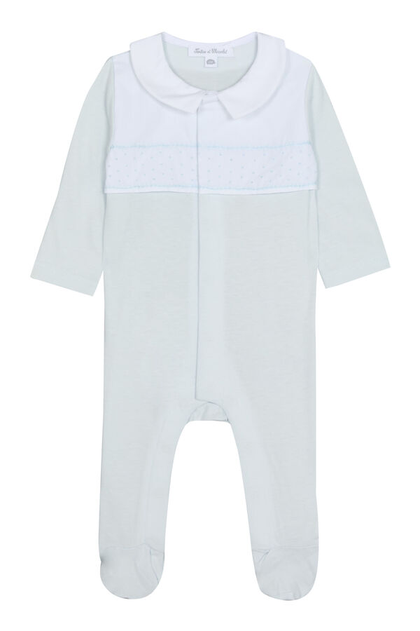 Kids Pointed Collar Embroidery Pajama