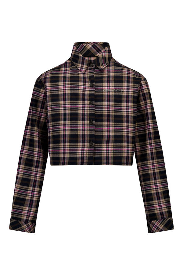 Kids Checks Logo Flannel Shirt