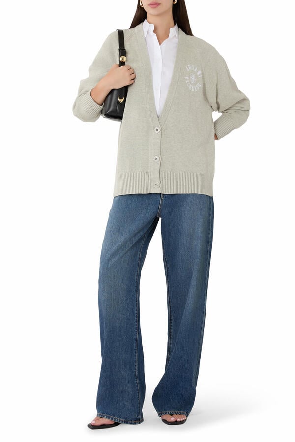 Logo V-Neck Cardigan