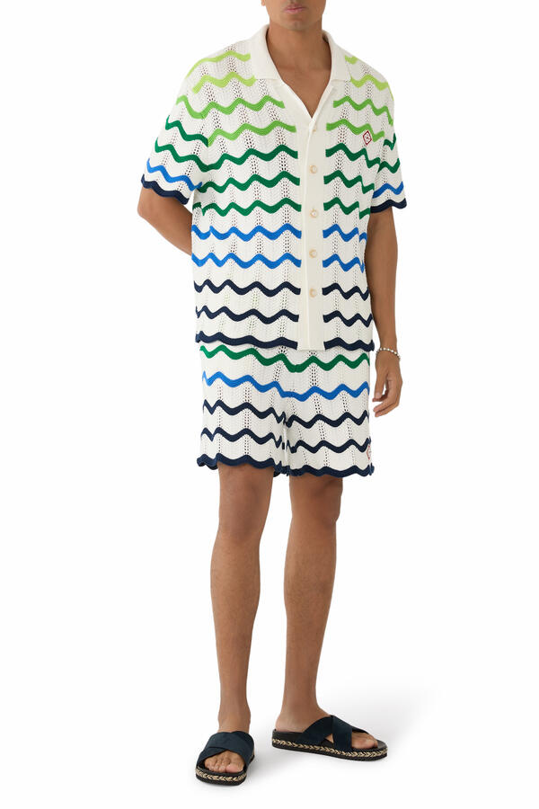 Wave Short Sleeve Knitted Shirt