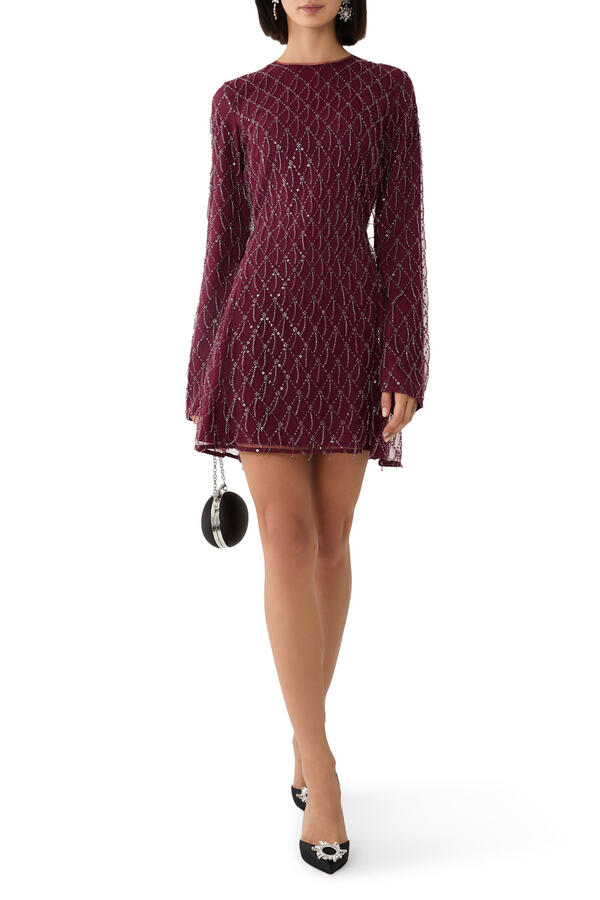 Sequins Mini Flared Dress