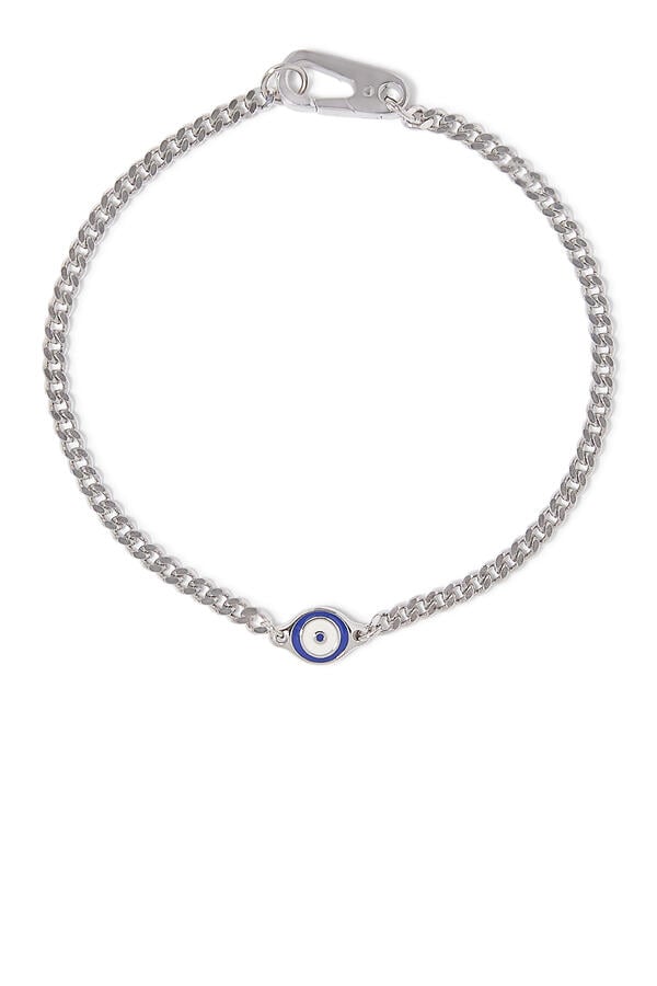 Single Blue Eye Bracelet, Sterling Silver & Enamel