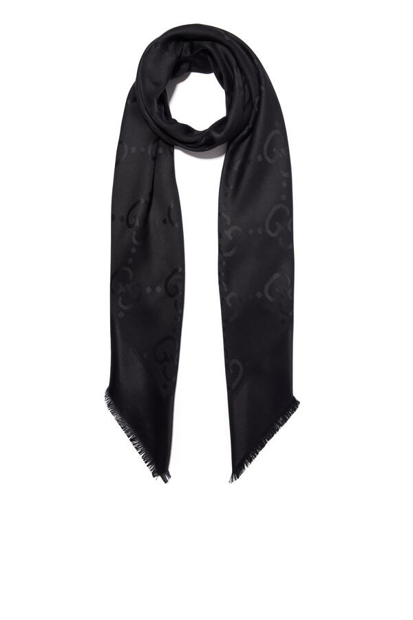 GG Jacquard Silk Wool Shawl