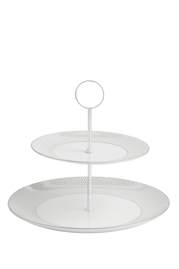 Gio Platinum Two-Tier Cake Stand