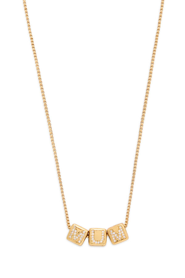 Mum Pendant, Brass & Cubic Zirconia
