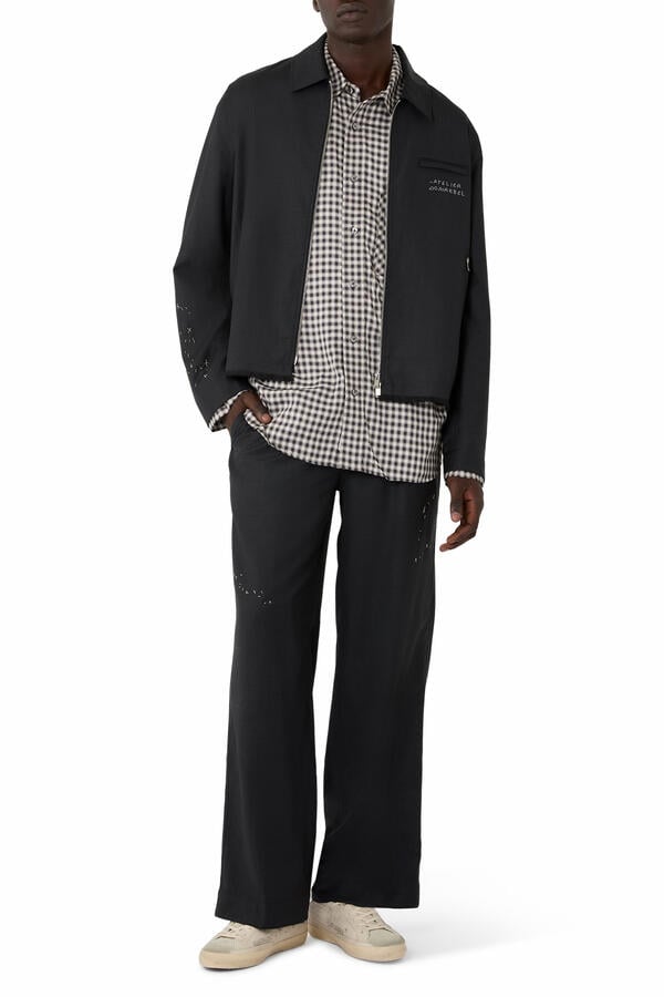 Lazy Denim Pleated Trousers