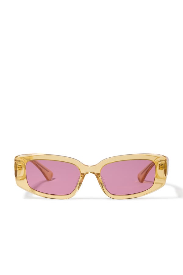 Logo Lettering Rectangle-Frame Sunglasses