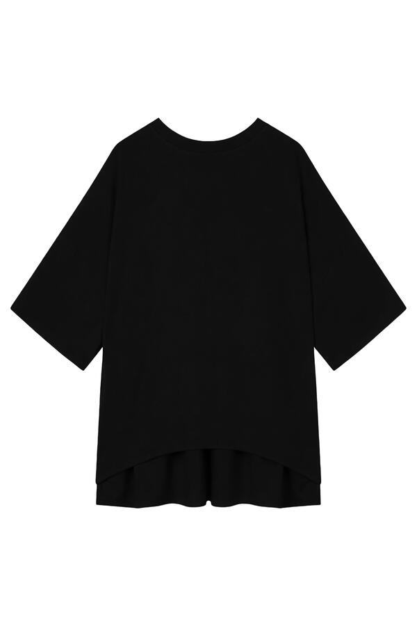 Ruffle Seam Relaxed-Fit T-Shirt