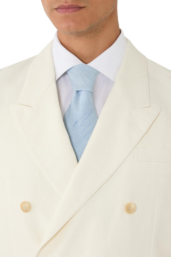 Solid Woven Linen Silk Tie
