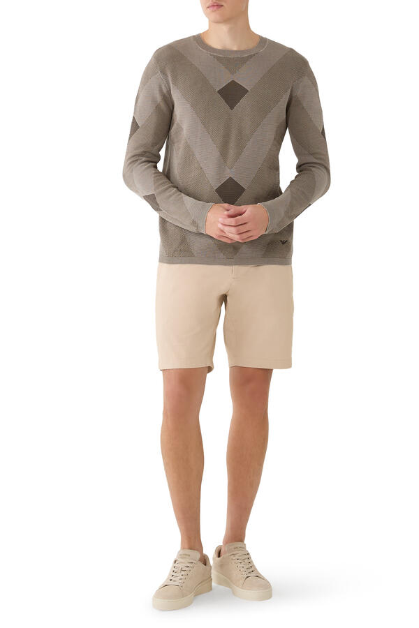 Diagonal Pattern Signature Capsule Sweater