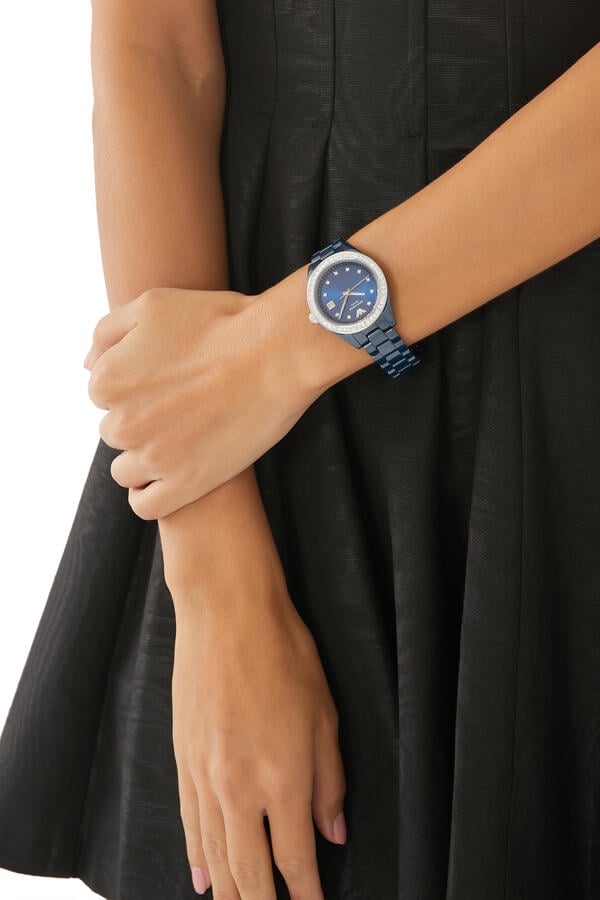 Three-Hand Date Ceramic Watch, 36mm