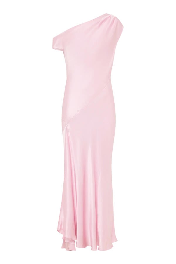 La Lune Asymmetrical Draped Maxi Dress
