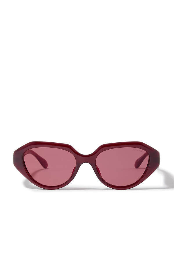 Irreg Frame Sculpted C Logo Temple Sunglasses