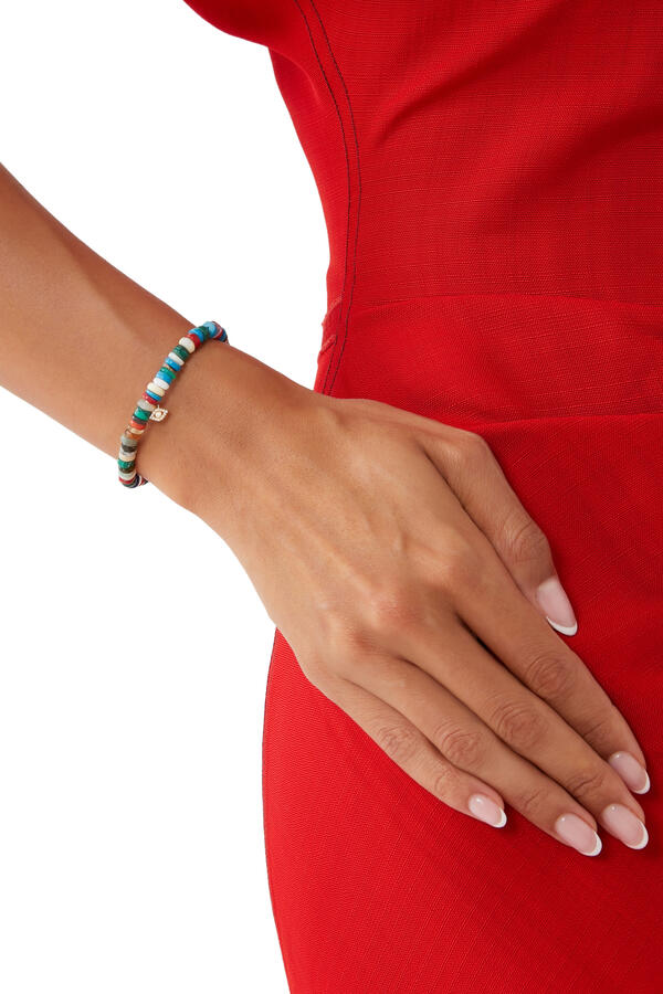 Multi-Color Heishi Evil Eye Bracelet