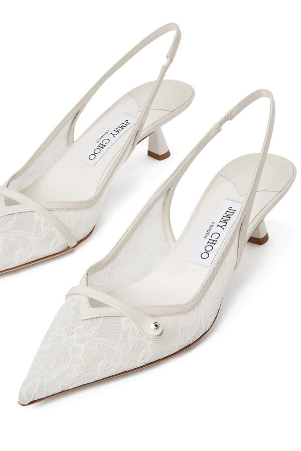 Amita 45 Mesh Slingback Pumps
