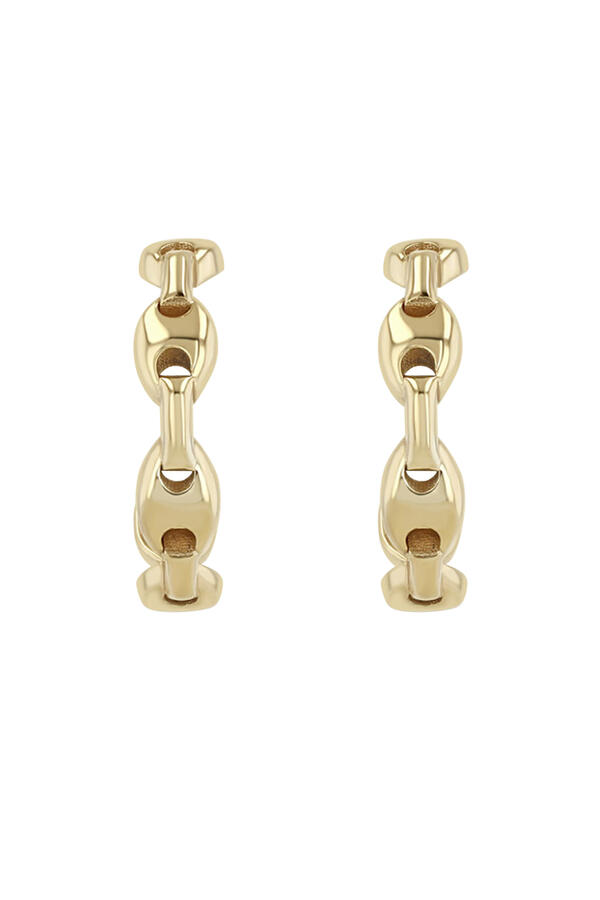 Small Mariner Chain Huggie Hoops, 14K Gold