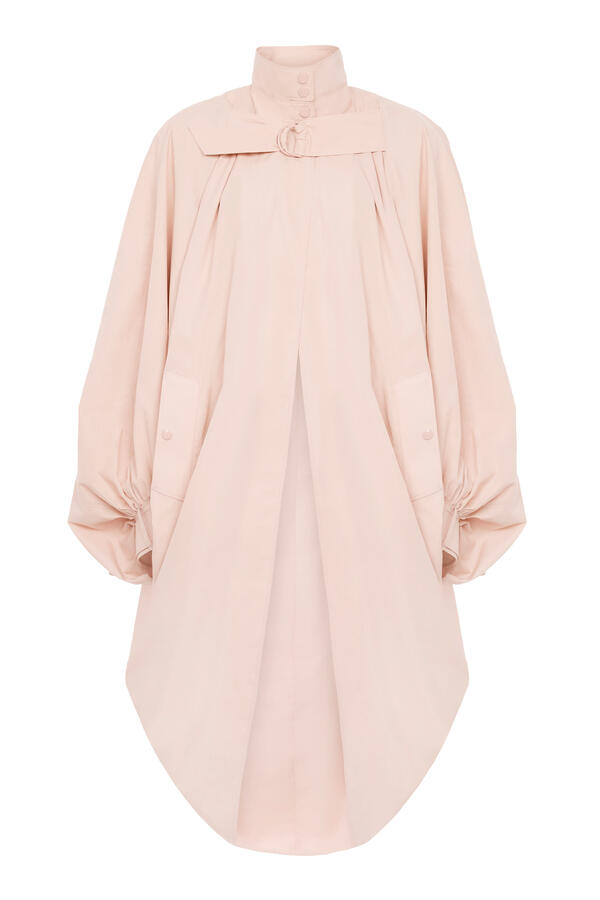 High-Neck Cape Coat