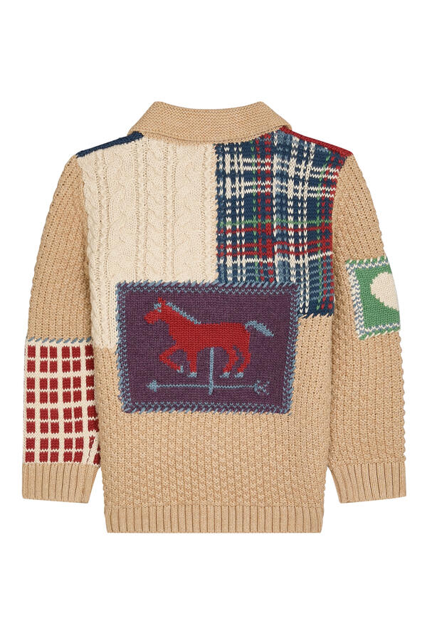Kids Logo Patchwork Cardigan
