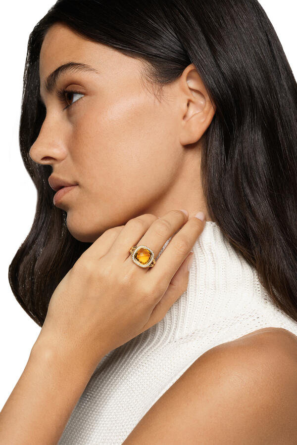 Albion® Ring, 18K Yellow Gold, Citrine & Diamonds