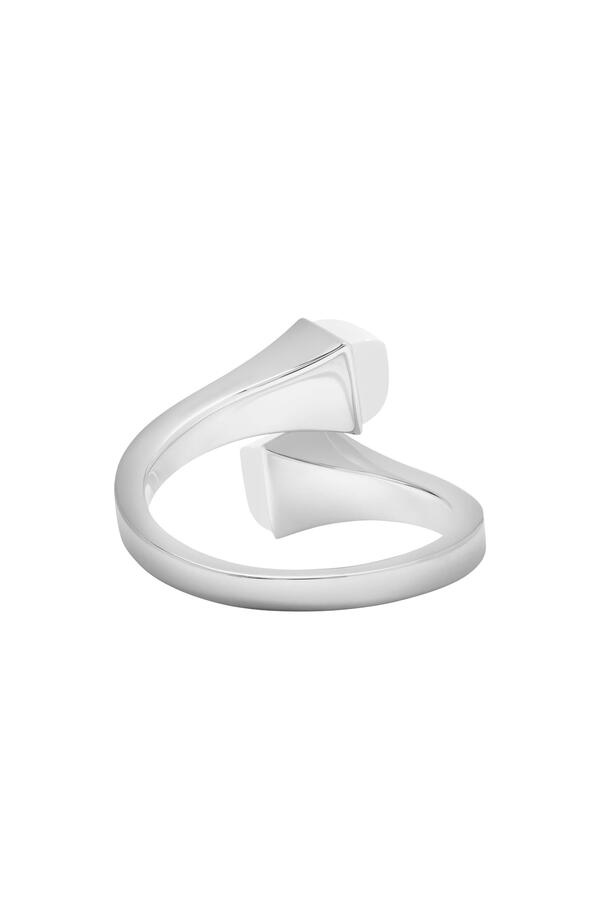 Cleo Midi Ring, 18k White Gold & Agate, Diamonds