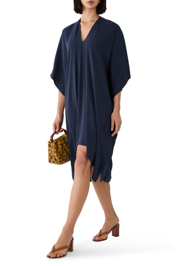  V-Neck Midi Dress