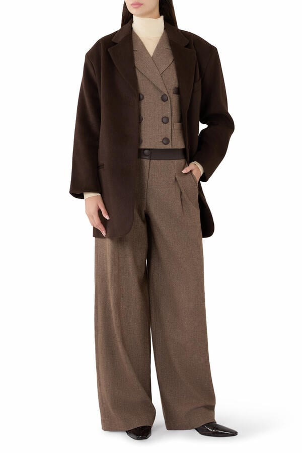 Double-Breasted Herringbone Waistcoat