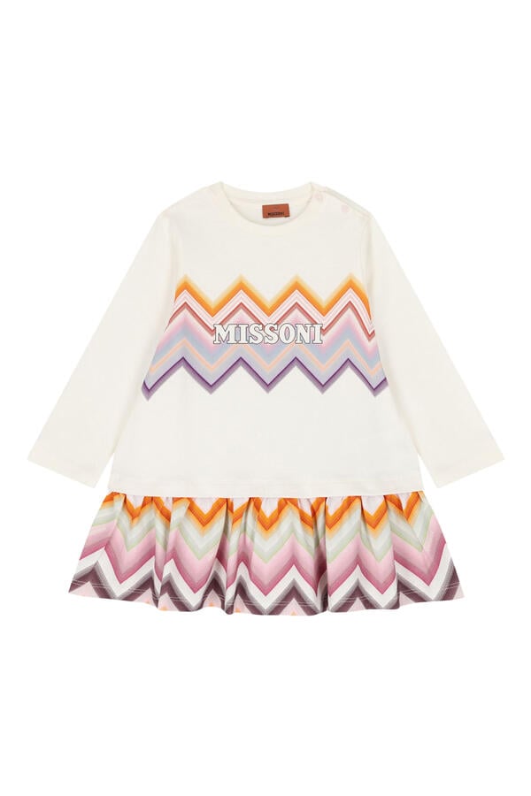 Kids  Chevron Long Sleeve Jersey Dress 