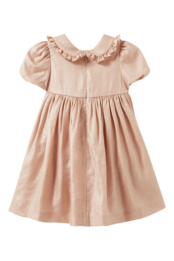 Kids Shimmering Ruffled Peter Pan Collar Dress