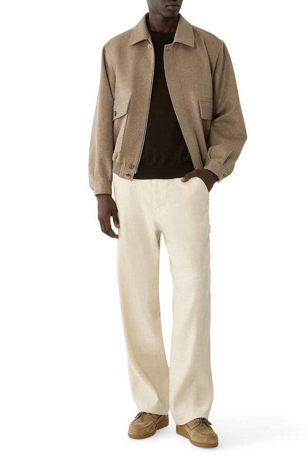 Point Collar Zip Blouson