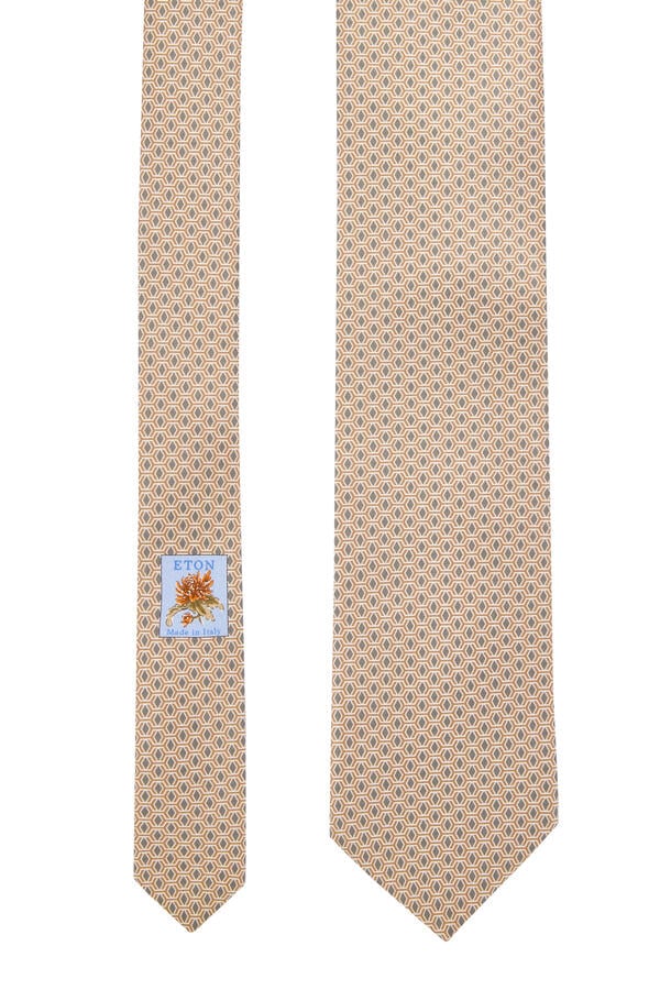 Geometric Print Silk Tie
