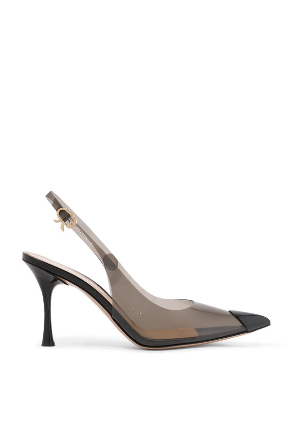 Diana 85 Slingback Pumps in Plexi & Patent